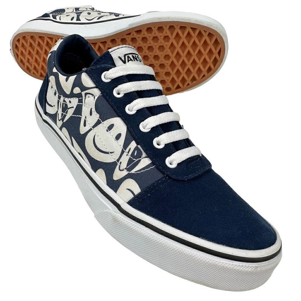 VANS Old School Warped Happy Face Cap Toe Sneakers Youth Size 5